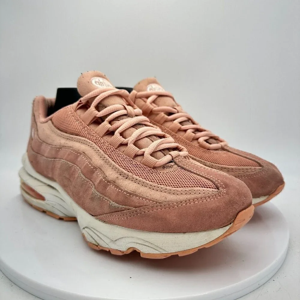 Nike Air Max 95 Sz 7Y Women 8.5 BQ7222-600 Coral Stardust Pink White Shoes